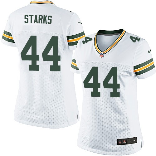 Women's Elite James Starks Nike Jersey White Road - #44 NFL Green Bay Packers